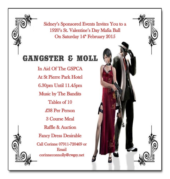 To book for Sidney's Sponsored Events 1920's St. Valentine's Day Mafia Ball on Saturday 14th February 2015 please click here